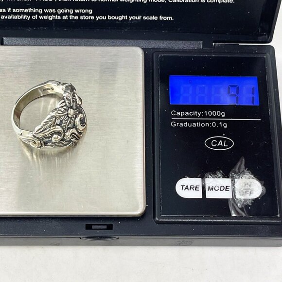 Carolyn Pollack Vintage 925 Sterling Silver Flower Motif Chunky Ring Size 9.75 - Picture 9 of 9